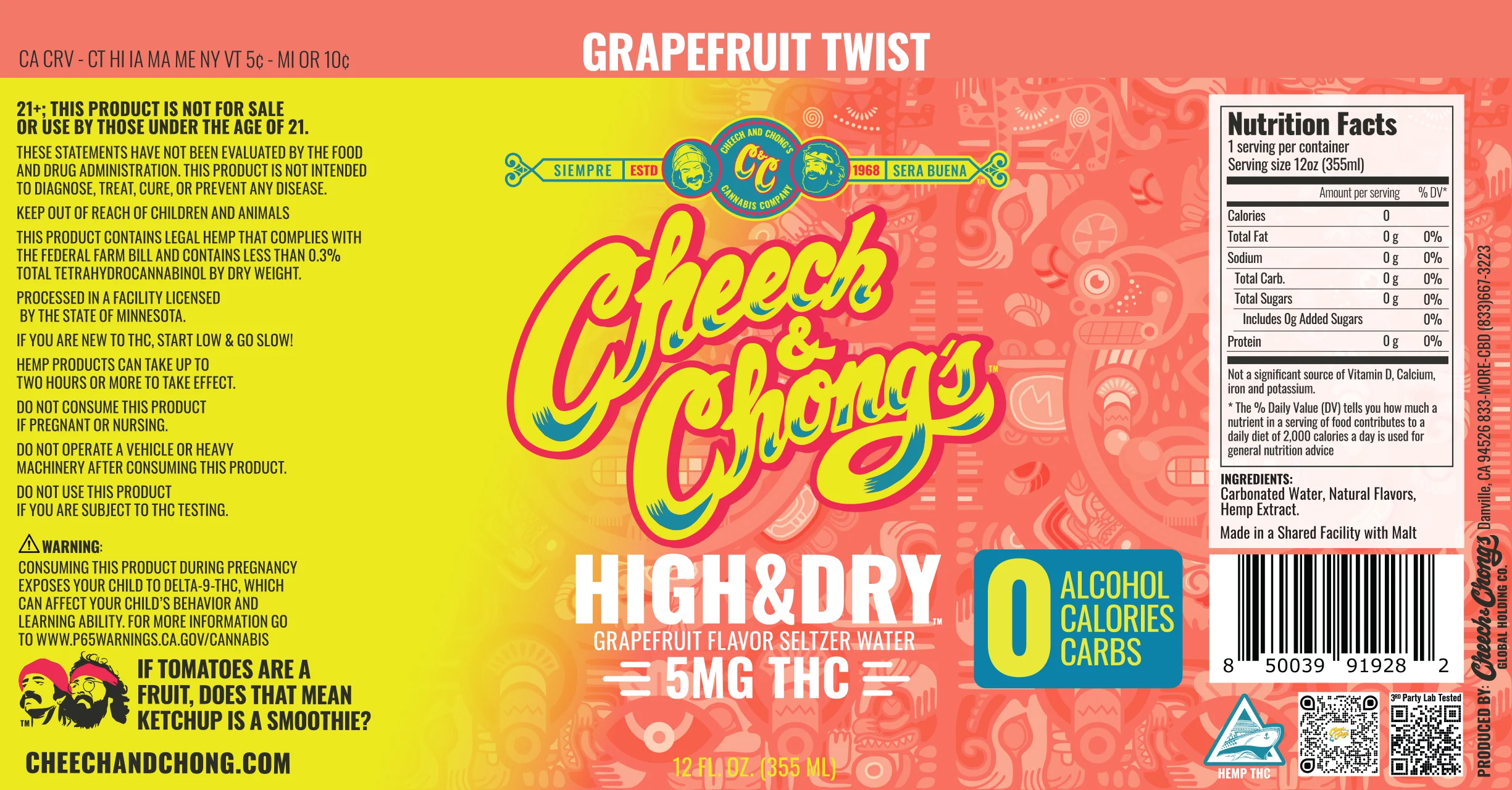 High & Dry Delta-9 THC Seltzer - Grapefruit Twist (6-pack, 30 mg) - Image 4