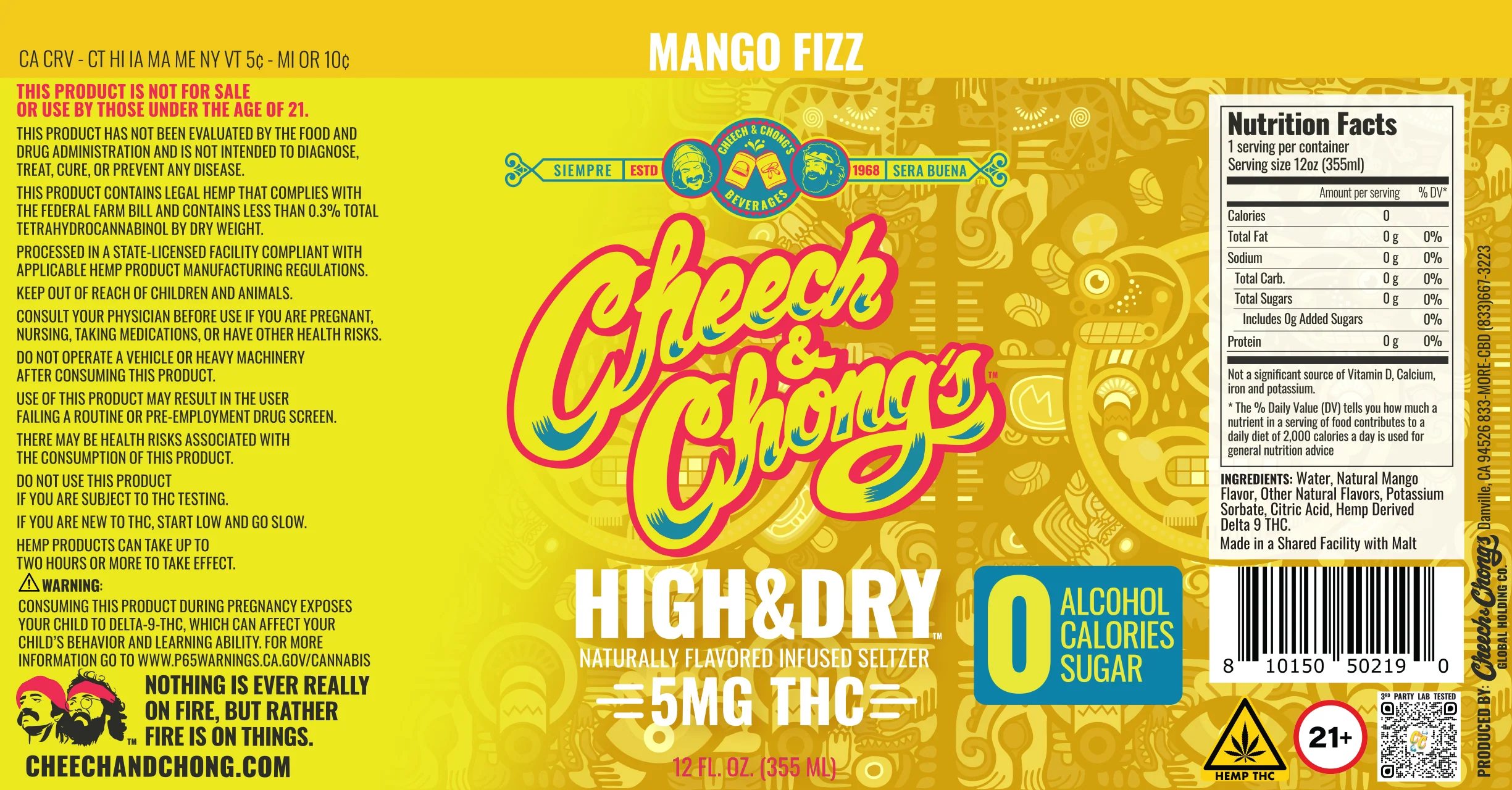 High & Dry Delta-9 THC Seltzer - Mango Fizz (6-pack, 30 mg) - Image 4