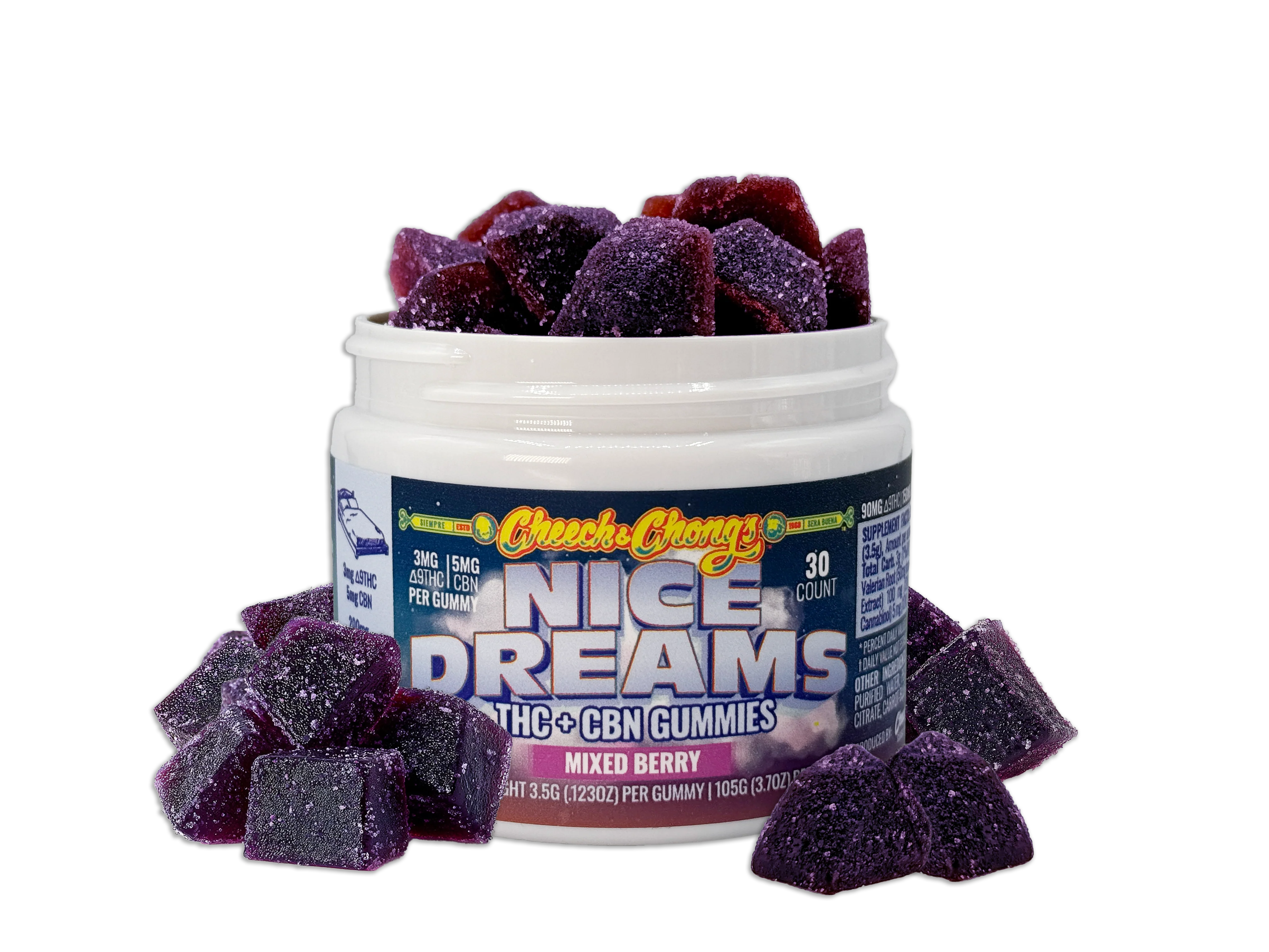 Nice Dreams THC + CBN Gummies - Mixed Berry (90 mg THC + 150 mg CBN) - Image 3