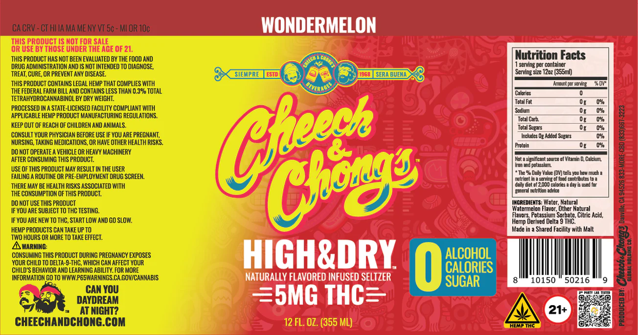 High & Dry Delta-9 THC Seltzer - Wondermelon (6-pack, 30 mg) - Image 4